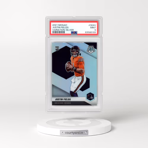 2021 Panini Mosaic #304V Justin Fields - Variation-Silver (PSA 9 MINT)