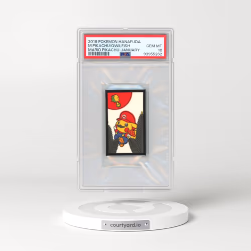 2016 Pokémon Hanafuda Mario Pikachu Mario Pikachu/Qwilfish - January (PSA 10 GEM MINT)