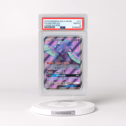 2019 Pokémon Sun & Moon Cosmic Eclipse #217 Oricorio GX - Holo Full Art (PSA 10 GEM MINT)
