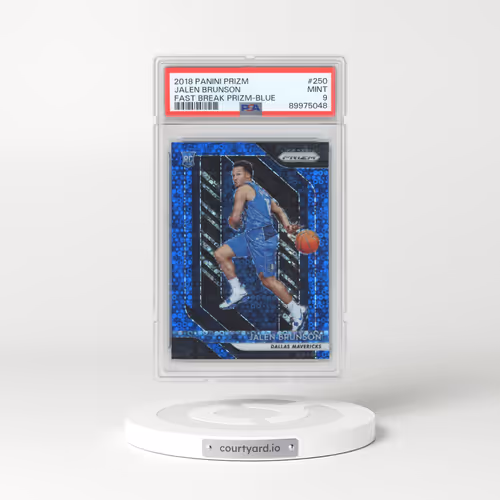 2018 Panini Prizm #250 Jalen Brunson - Fast Break Prizm-Blue (PSA 9 MINT)