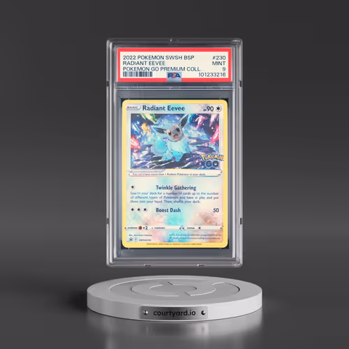 2022 Pokémon Swsh Black Star Promo #230 Radiant Eevee - Holo Pokemon Go Premium Collection Radiant Eevee (PSA 9 MINT)