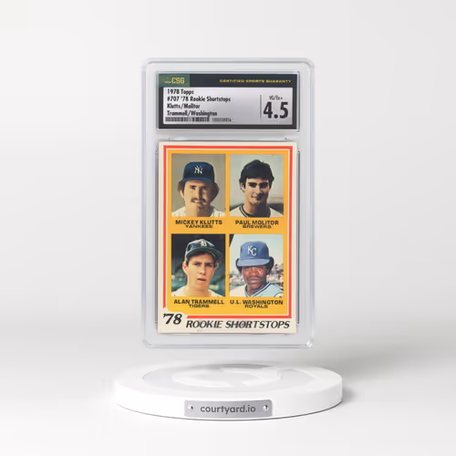 1978 Topps #707 '78 Rookie Shortstops - Klutts/Molitor Trammell/Washington (CSG 4.5 VG-EX+)