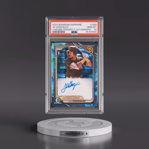 2024 Bowman Sapphire Edition Chrome Prospects Sapphire Autographs #JGO JD Gonzalez (PSA 10 GEM MINT)