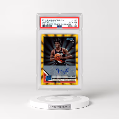 2019 Panini Donruss #223 Nassir Little - Signature-Press Proof Gold Laser (PSA 10 GEM MINT)