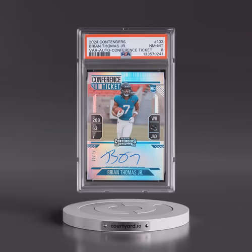 2024 Panini Contenders #103 Brian Thomas Jr. - Variation-Autograph-Conference Ticket (PSA 8 NM-MT)