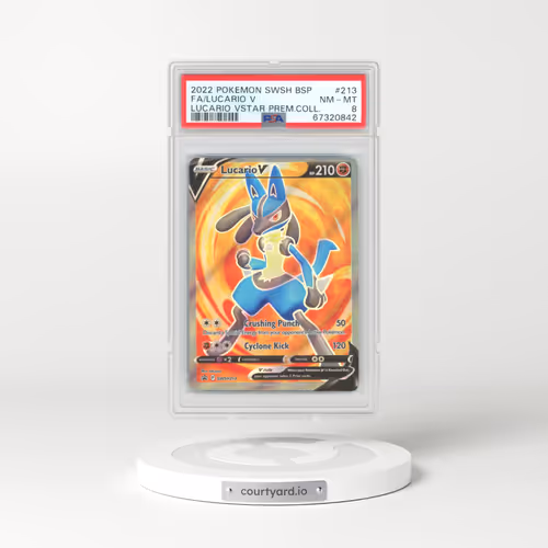 2022 Sword & Shield Promos #213 Lucario V - Full Art Holo (PSA 8 NM-MT)