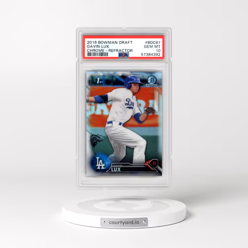 2016 Bowman Draft #BDC67 Gavin Lux - Chrome-Refractor (PSA 10 GEM MINT)