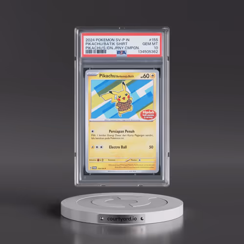2024 Pokémon SV-P Promo #155 Pikachu in Batik Shirt - Pikachu's Indonesia Journey Campaign (PSA 10 G