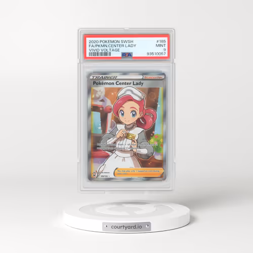 2020 Pokémon Sword & Shield Vivid Voltage #185 Pokemon Center Lady - Full Art (PSA 9 MINT)