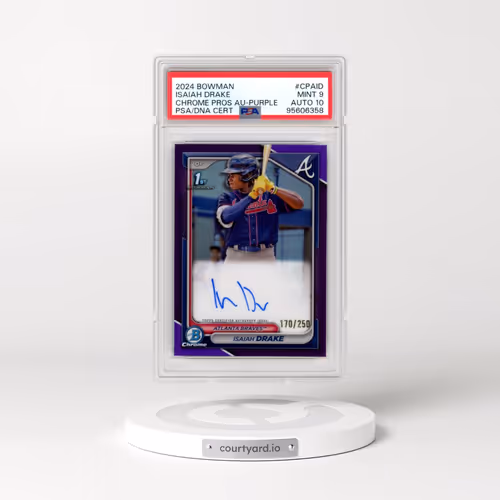 2024 Bowman Chrome Prospect Autographs #CPAID Isaiah Drake - Purple Refractor (PSA 9 MINT)