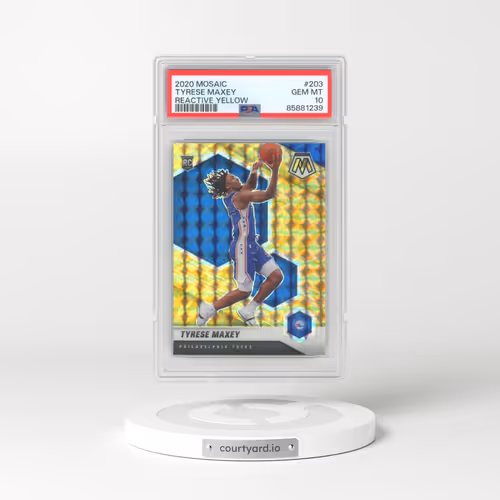 2020 Panini Mosaic #203 Tyrese Maxey - Reactive Yellow (PSA 10 GEM MINT)