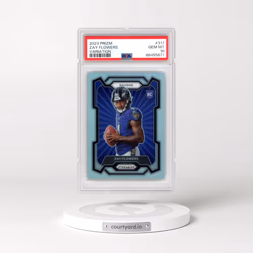2023 Panini Prizm #317 Zay Flowers - Variation (PSA 10 GEM MINT)