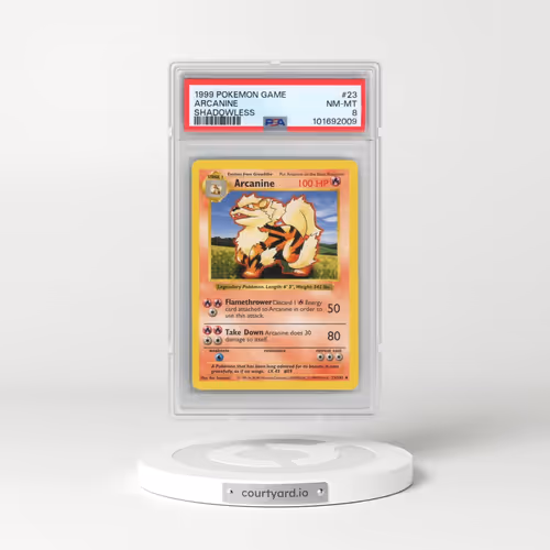 1999 Pokémon Game #23 Arcanine - Shadowless (PSA 8 NM-MT)