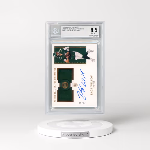 2021 Panini Encased Rookie Dual Swatch Signatures #RCAZW Zach Wilson (BGS 8.5 NM-MT+)