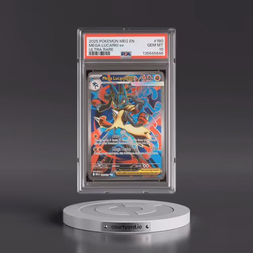 2025 Pokémon Meg EN-Mega Evolution #160 Mega Lucario EX - Holo Ultra Rare (PSA 10 GEM MINT)