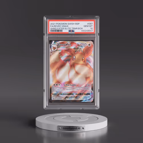 2021 Pokémon Swsh Black Star Promo #087 Eevee Vmax - Full Art Shining Fates Elite Trainer Box (PSA 1