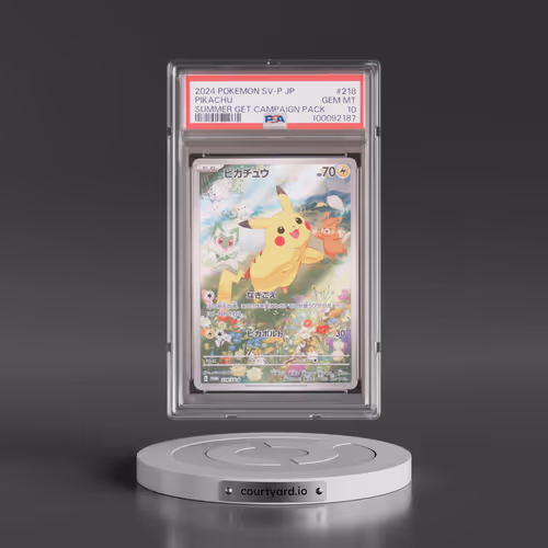 2024 Pokémon SV-P Promo #218 Pikachu - Summer of Pokeca Is Here! Promo Card Get Campaign Pack (PSA 10 GEM MINT)