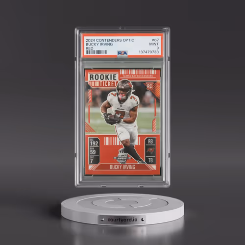 2024 Panini Contenders Optic #67 Bucky Irving - Red (PSA 9 MINT)