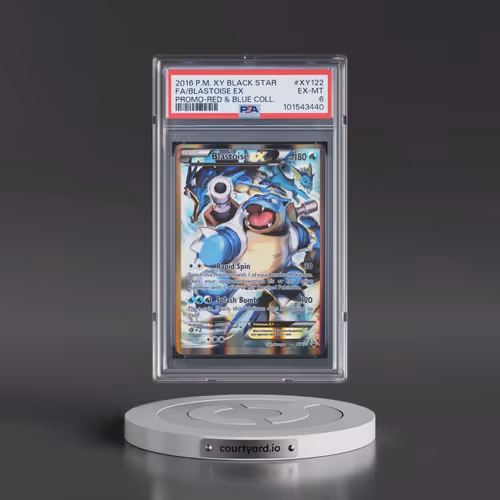 2016 Pokémon XY Black Star Promo #XY122 Blastoise EX - Holo Full Art Red & Blue Collection (PSA 6 EX