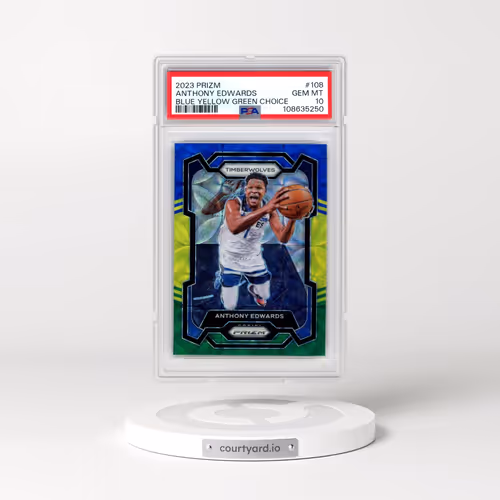 2023 Panini Prizm #108 Anthony Edwards - Blue Yellow Green Choice (PSA 10 GEM MINT)