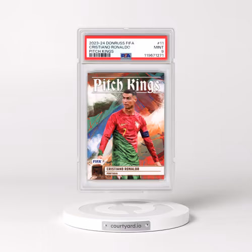 2023-24 Panini Donruss FIFA Pitch Kings #11 Cristiano Ronaldo (PSA 9 MINT)