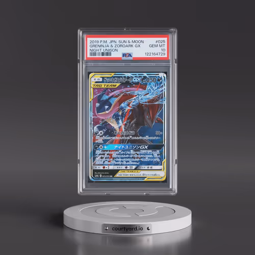 2019 Pokémon Sun & Moon Strength Expansion Pack Night Unison #025 Greninja & Zoroark GX - Holo (PSA
