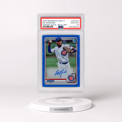 2020 Bowman Draft Chrome Draft Picks Autographs #CDAEH Ed Howard - Blue Refractor (PSA 10 GEM MINT)