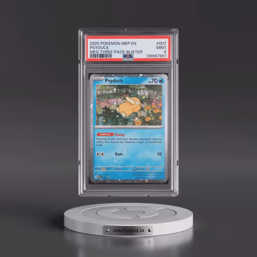 2025 Pokémon Mep EN-Me Black Star Promo #007 Psyduck - Mega Evolution Three Pack Blister (PSA 9 MINT