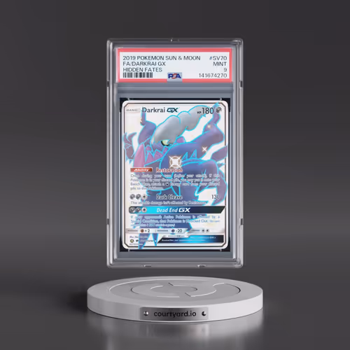 2019 Pokémon Sun & Moon Hidden Fates #SV70 Darkrai GX - Holo Full Art (PSA 9 MINT)
