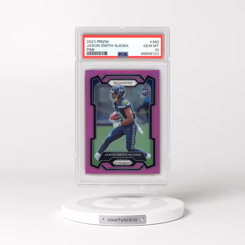 2023 Panini Prizm #390 Jaxon Smith-Njigba - Pink Prizm (PSA 10 GEM MINT)