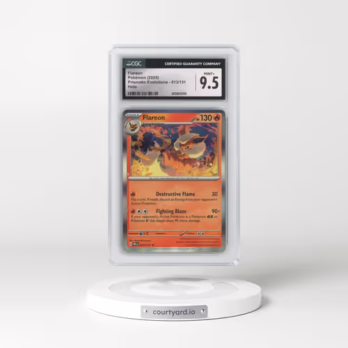 2025 Prismatic Evolutions - PRE EN #013/131 Flareon - Holo (CGC 9.5 MINT+)