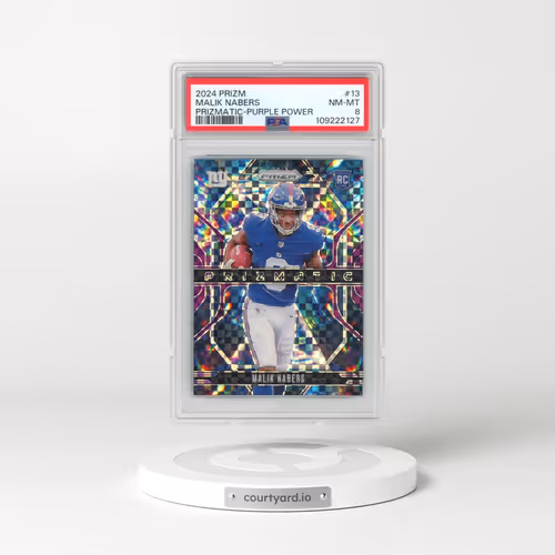 2024 Panini Prizm Prizmatic #13 Malik Nabers - Purple Power (PSA 8 NM-MT)