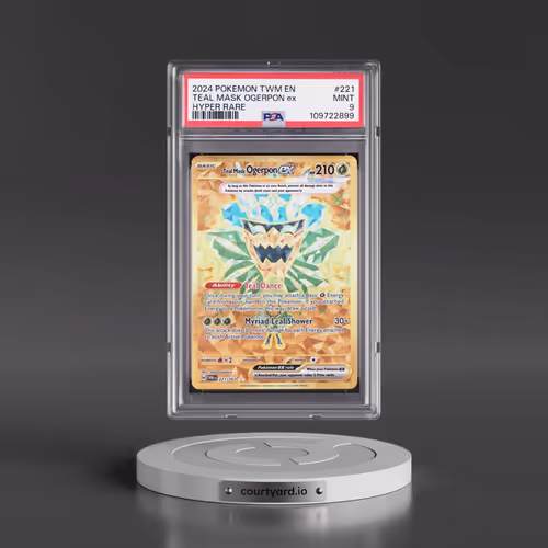 2024 Pokémon Twm EN-Twilight Masquerade #221 Teal Mask Ogerpon EX - Holo Hyper Rare (PSA 9 MINT)
