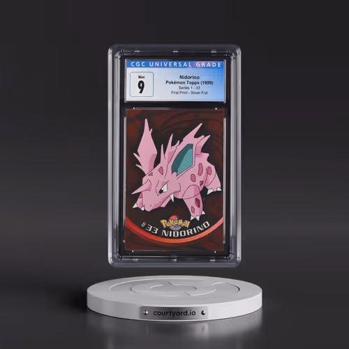 1999 Series 1 (Oval Nintendo Seal) #33 Nidorino - First Print (Blue Topps Logo) Silver Foil (Smooth)