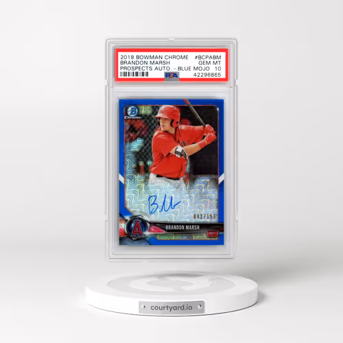 2018 Bowman Chrome Prospects Autographs #BCPABM Brandon Marsh - Blue Mojo (PSA 10 GEM MINT)