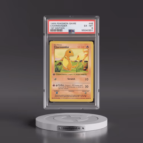 1999 Pokémon Game #46 Charmander - 1st Edition (PSA 6 EX-MT)