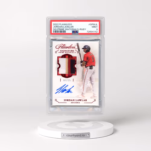 2022 Panini Flawless Signature Prime Materials #SPMJL Jordan Lawlar - Ruby (PSA 9 MINT)