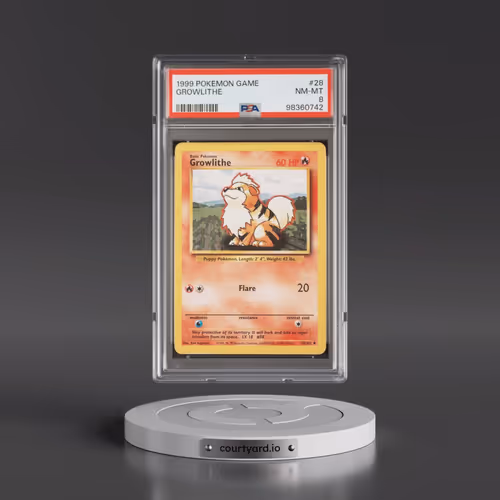 1999 Pokémon Game #28 Growlithe (PSA 8 NM-MT)