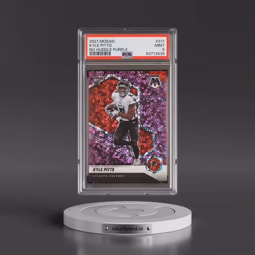 2021 Panini Mosaic #311 Kyle Pitts - No Huddle Purple (PSA 9 MINT)