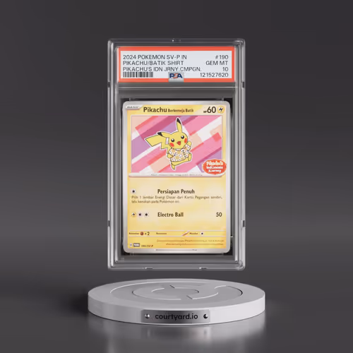 2024 Pokémon SV-P Promo #190 Pikachu in Batik Shirt - Pikachu's Indonesia Journey Campaign (PSA 10 G