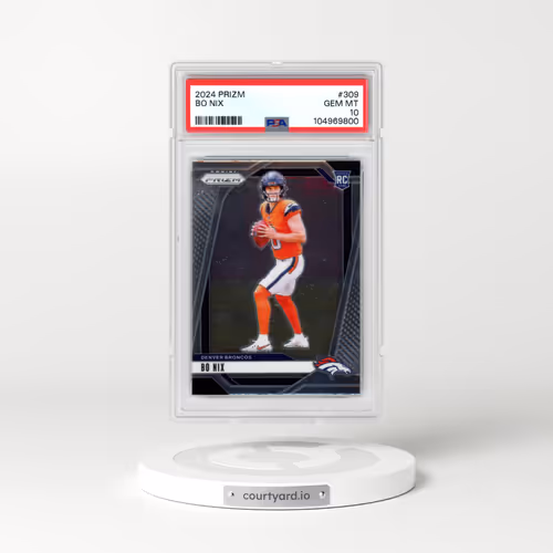 2024 Panini Prizm #309 Bo Nix (PSA 10 GEM MINT)