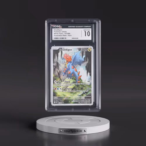 2025 Pokémon Wht EN-White Flare #151 Druddigon - Illustration Rare (CGC 10 GEM MINT)