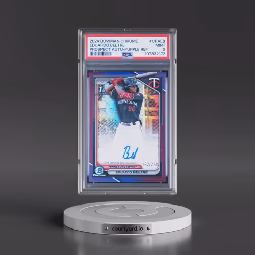 2024 Bowman Chrome Prospect Autographs #CPAEB Eduardo Beltre - Purple Refractor (PSA 9 MINT)