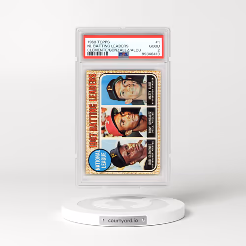 1968 Topps #1 NL Batting Leaders - Clemente/Gonzalez/Alou (PSA 2 GOOD)