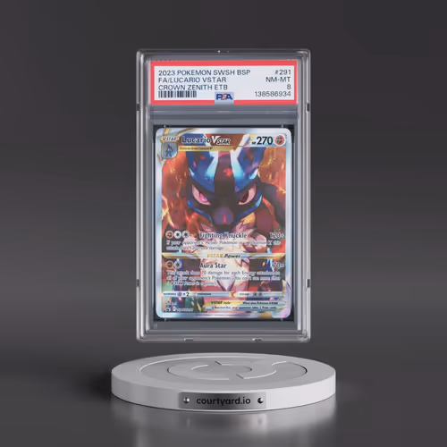 2023 Pokémon Swsh Black Star Promo #291 Lucario Vstar - Full Art Crown Zenith Elite Trainer Box (PSA