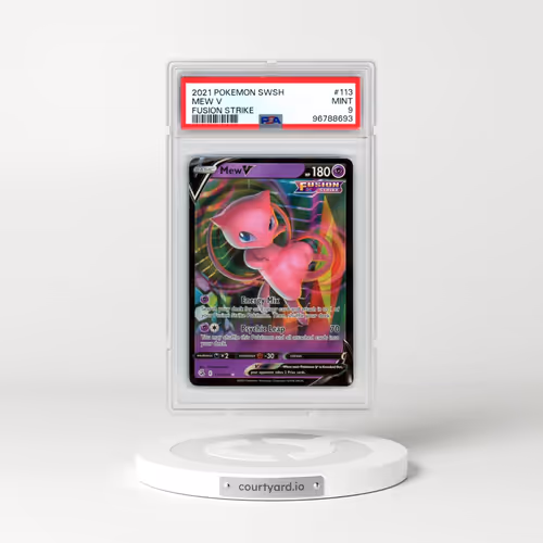 2021 Pokémon Sword & Shield Fusion Strike #113 Mew V - Holo (PSA 9 MINT)