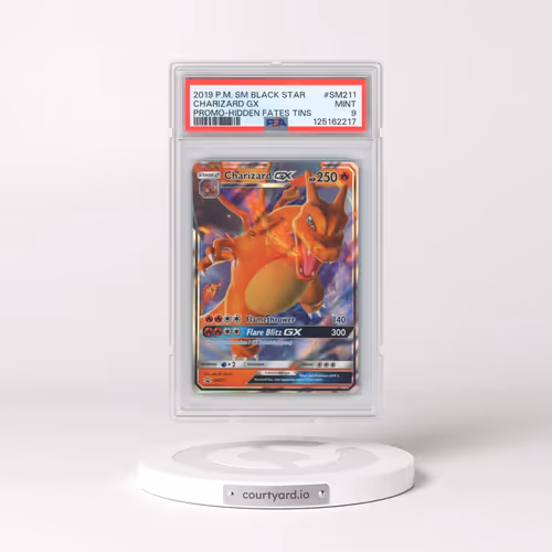 2019 Pokémon SM Black Star Promo #SM211 Charizard GX - Holo Hidden Fates Tins (PSA 9 MINT)