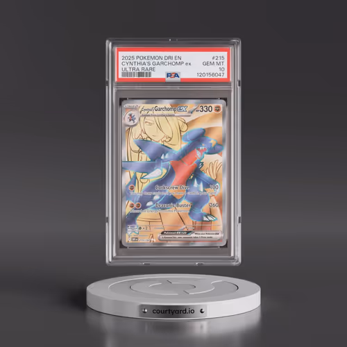 2025 Pokémon Dri EN-Destined Rivals #215 Cynthia's Garchomp EX - Holo Ultra Rare (PSA 10 GEM MINT)