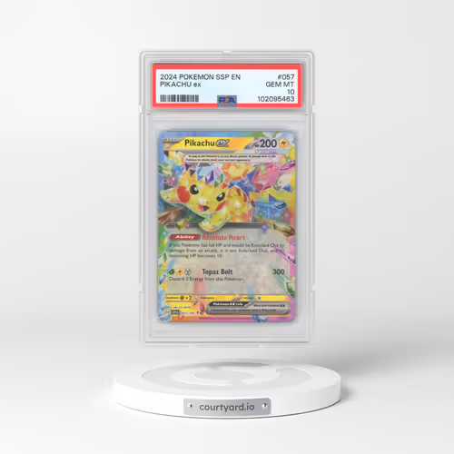 2024 Pokémon Ssp EN-Surging Sparks #057 Pikachu EX - Holo (PSA 10 GEM MINT)