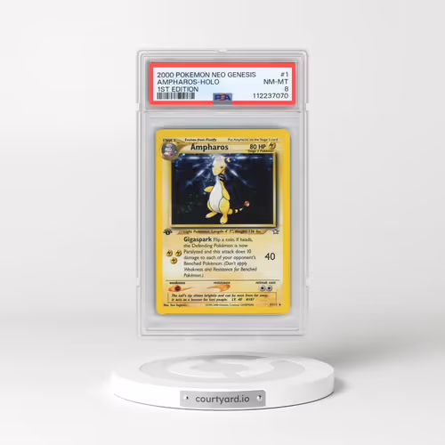 2000 Pokémon Neo Genesis #1 Ampharos - 1st Edition Holo (PSA 8 NM-MT)